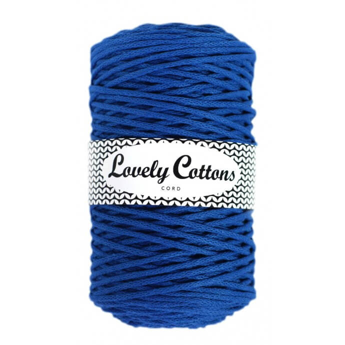Recycled Cotton Braided 3mm Cord cobalt blue