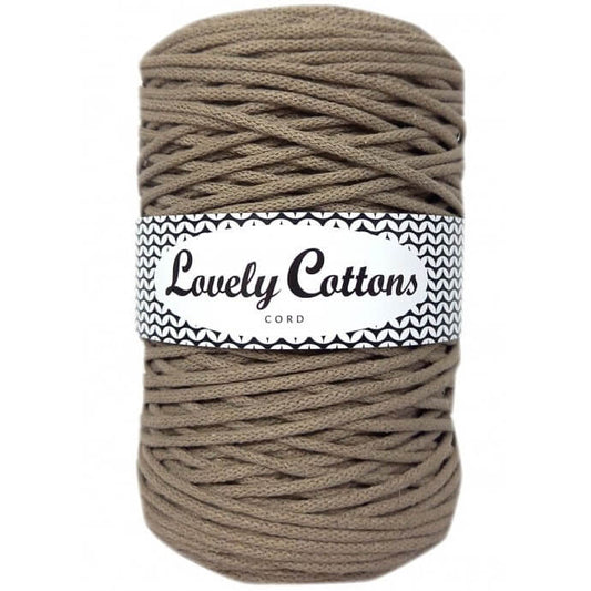 lovely cottons braided 3mm dark linen