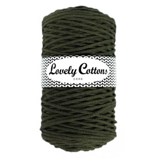 Recycled Cotton Braided 3mm Cord dark olive