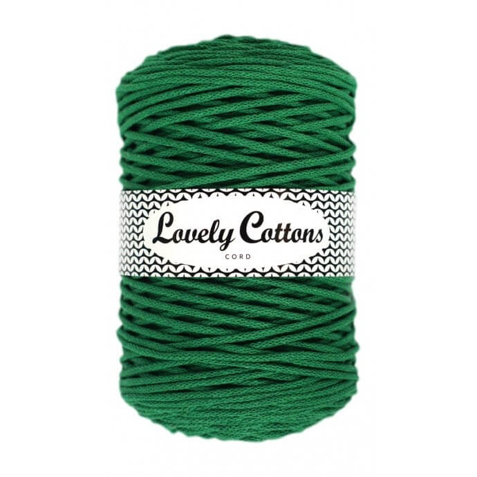 Recycled Cotton Braided 3mm Cord green
