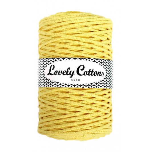 Recycled Cotton Braided 3mm Cord lemon yellow