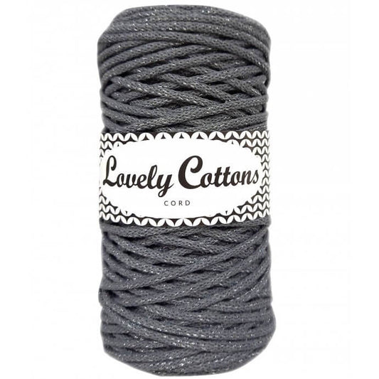 lovely cottons braided 3mm platinum with silver thread