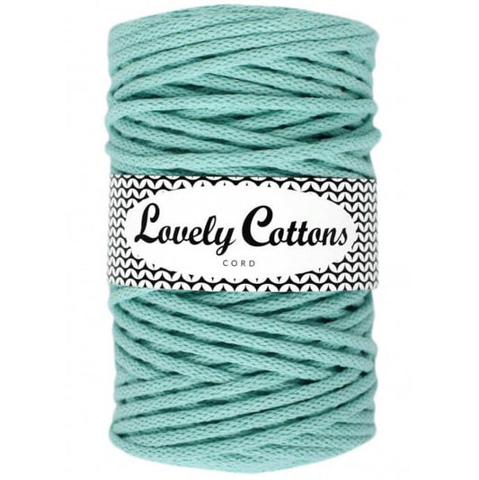 Recycled Cotton Braided 5mm Cord in aqua