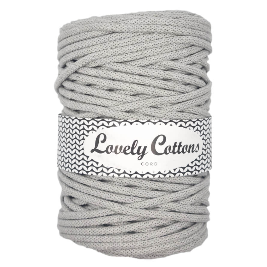 Recycled Cotton Braided 5mm Cord in ash