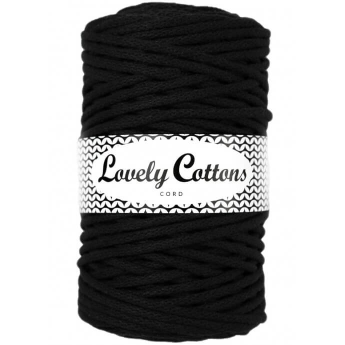 Recycled Cotton Braided 5mm Cord in black