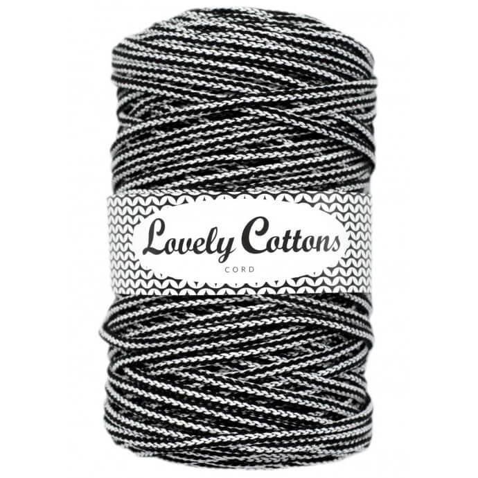 lovely cottons braided 5mm in black & white