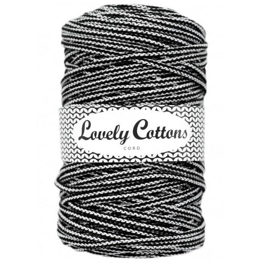 lovely cottons braided 5mm in black & white