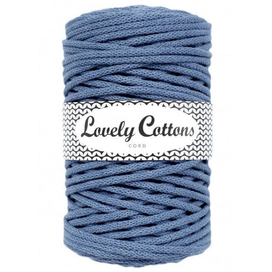 Recycled Cotton Braided 5mm Cord in blue