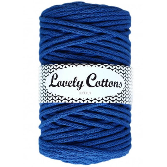 Recycled Cotton Braided 5mm Cord in cobalt blue