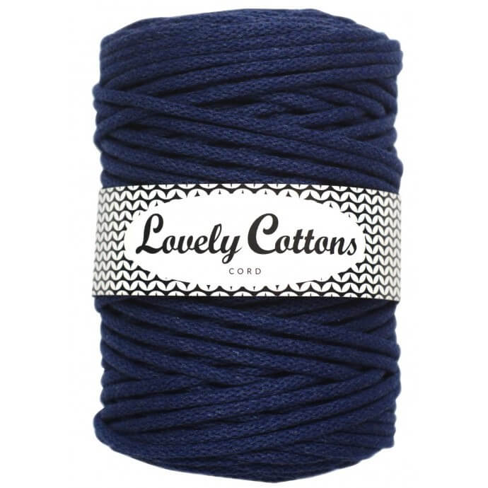 Recycled Cotton Braided 5mm Cord in denim