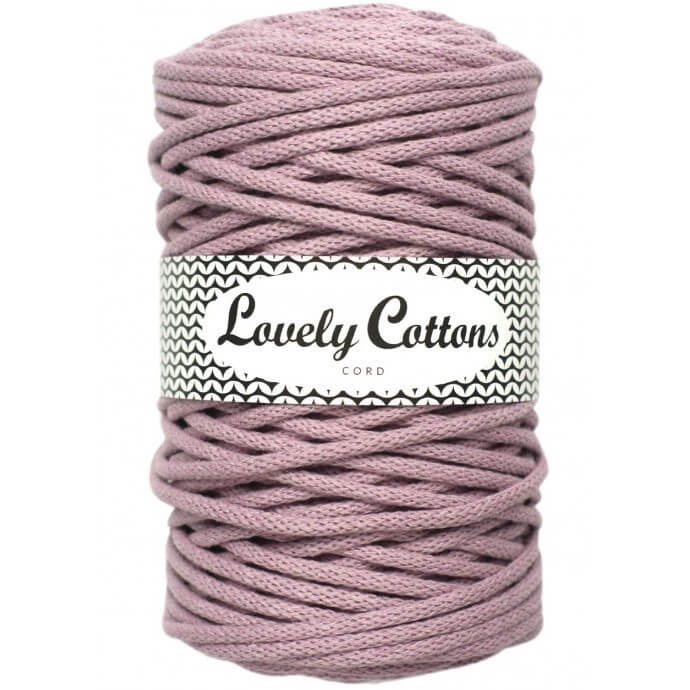 Recycled Cotton Braided 5mm Cord in dusty lilac