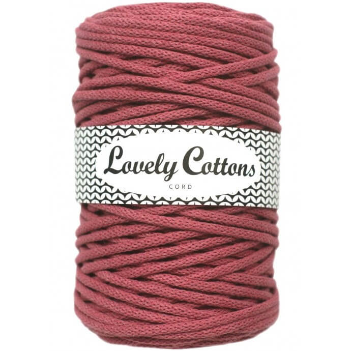 Recycled Cotton Braided 5mm Cord in dusty rose
