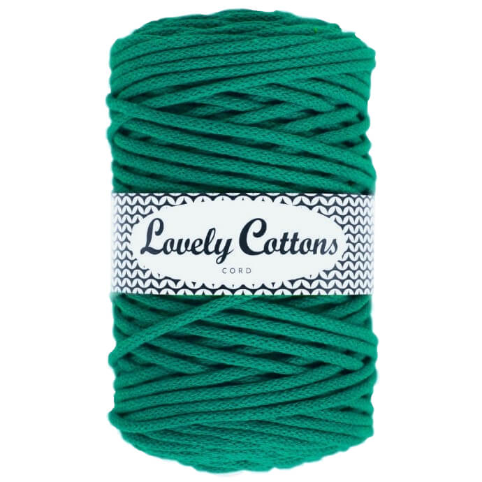 Recycled Cotton Braided 5mm Cord in jade