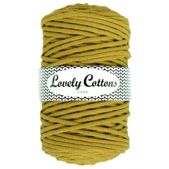 Recycled Cotton Braided 5mm Cord in lemonade