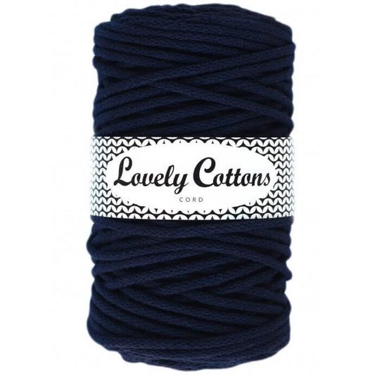 Recycled Cotton Braided 5mm Cord in navy
