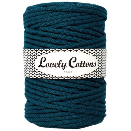 Recycled Cotton Braided 5mm Cord in ocean