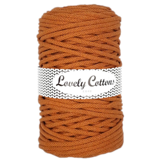 Recycled Cotton Braided 5mm Cord in ochre
