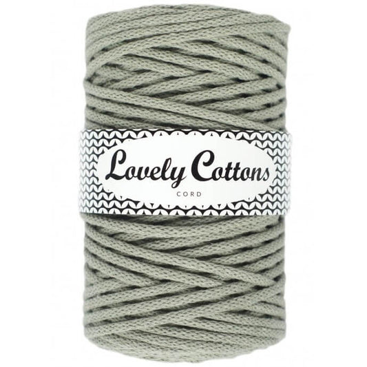 Recycled Cotton Braided 5mm Cord in olive
