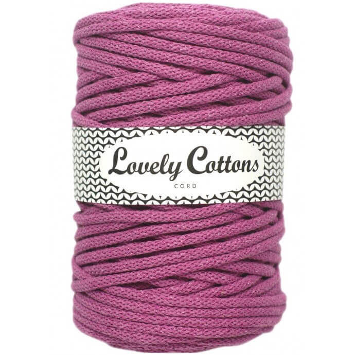 Recycled Cotton Braided 5mm Cord in orchid