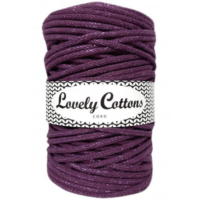 lovely cottons braided 5mm in plum with sparkly thread