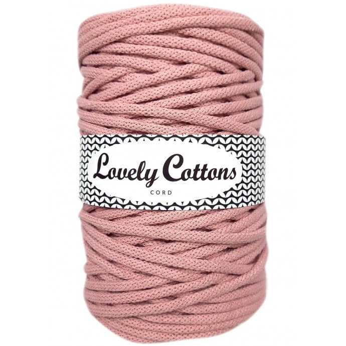 Recycled Cotton Braided 5mm Cord in powder rose
