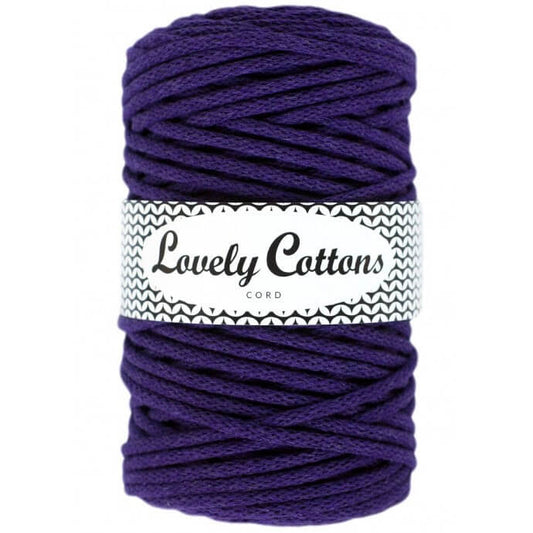 Recycled Cotton Braided 5mm Cord in purple