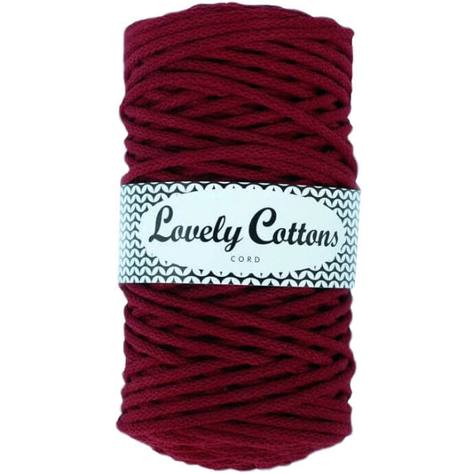 Recycled Cotton Braided 5mm Cord in red wine