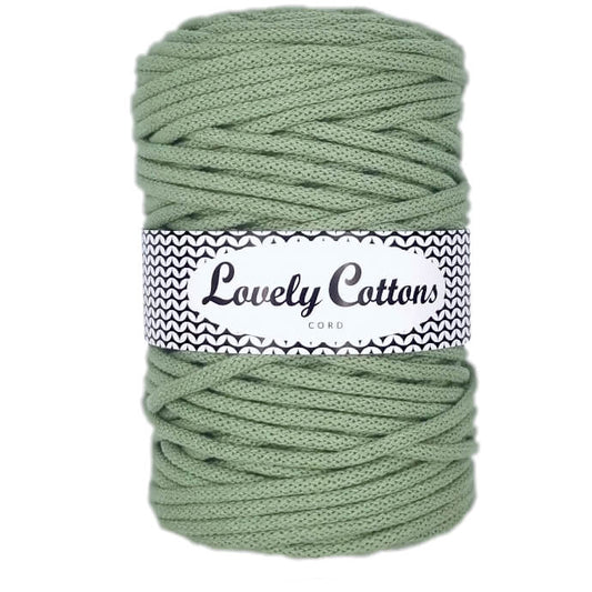 Recycled Cotton Braided 5mm Cord in sage green