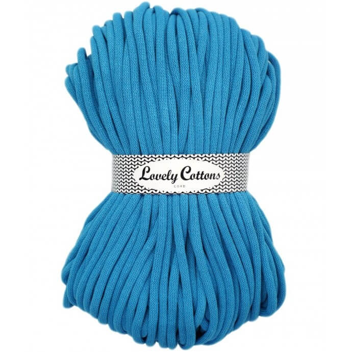 Recycled Cotton Braided 9mm Cord azure