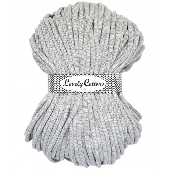 Recycled Cotton Braided 9mm Cord light grey