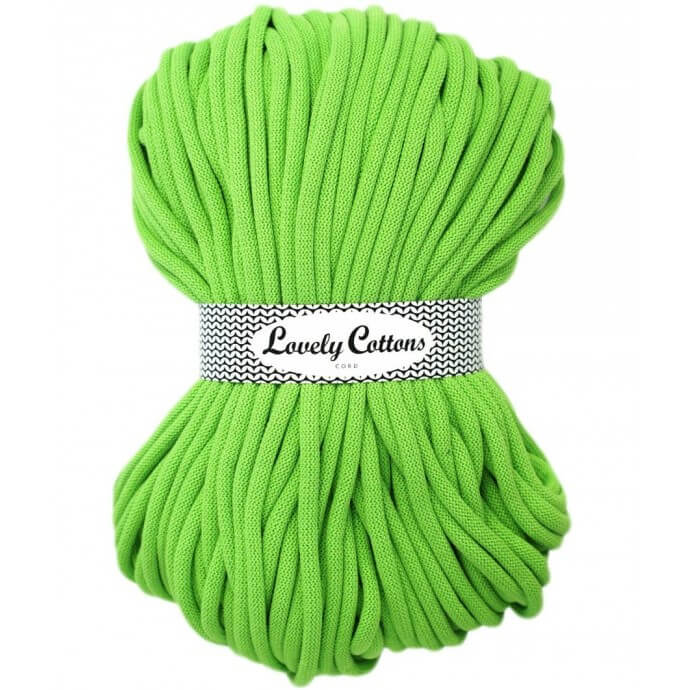 Recycled Cotton Braided 9mm Cord lime