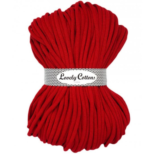 Recycled Cotton Braided 9mm Cord red