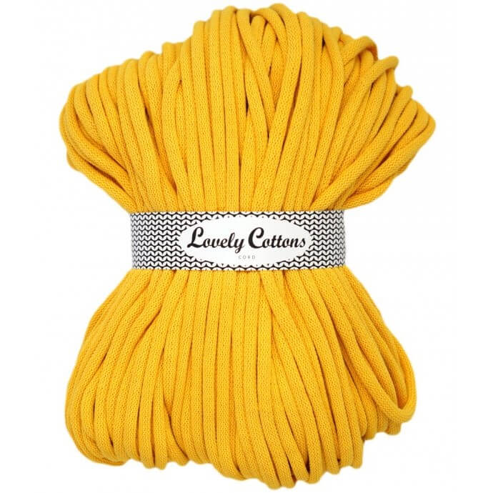 Recycled Cotton Braided 9mm Cord yellow