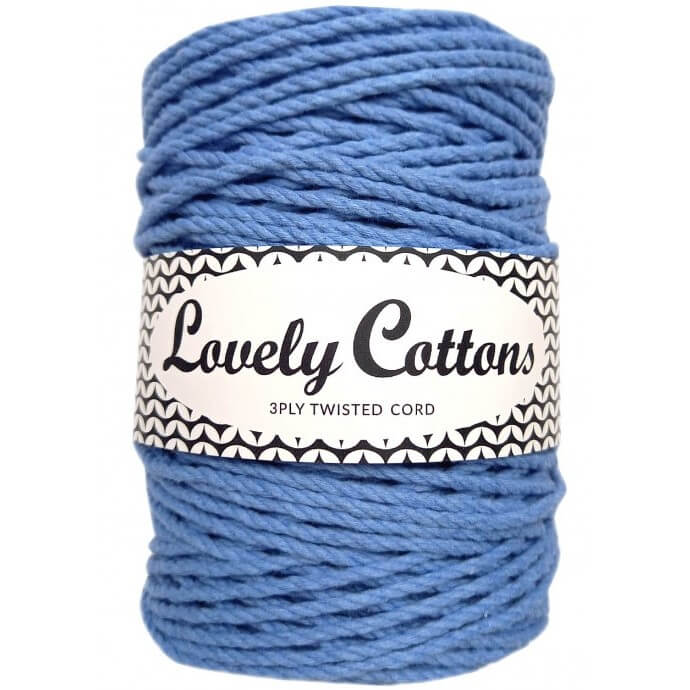 lovely cottons twisted 3mm 3ply blue