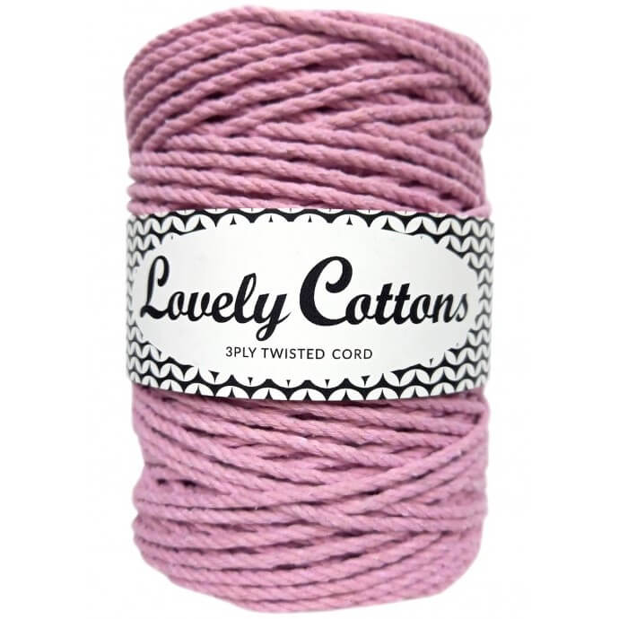 lovely cottons twisted 3mm 3ply dusty lilac