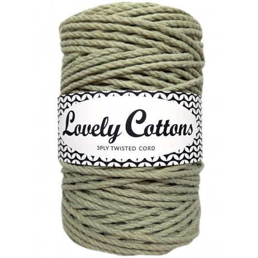 lovely cottons twisted 3mm 3ply olive