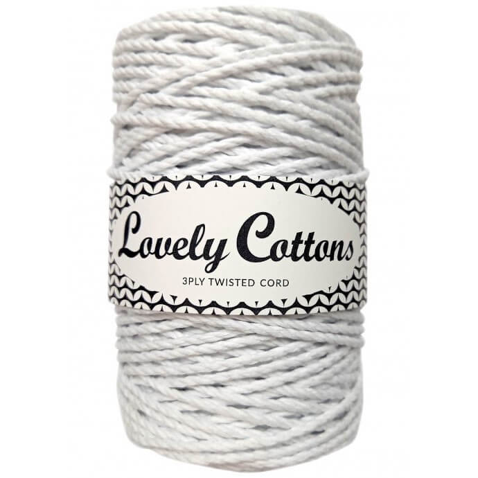 lovely cottons twisted 3mm 3ply white