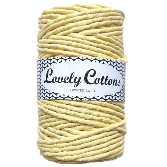 Recycled Cotton Twisted 3mm Cord cream yellow