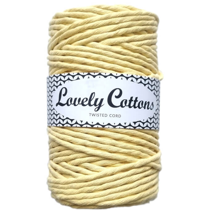 Recycled Cotton Twisted 3mm Cord cream yellow