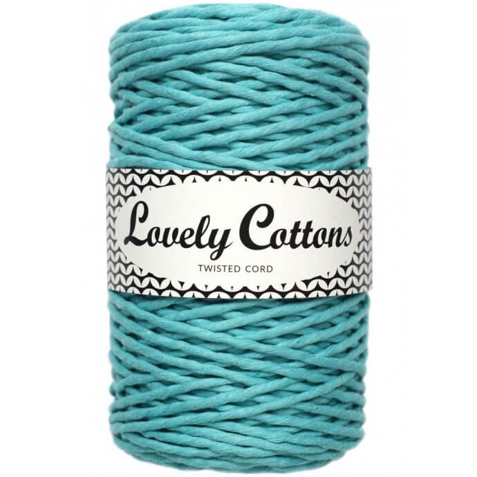Recycled Cotton Twisted 3mm Cord cyan