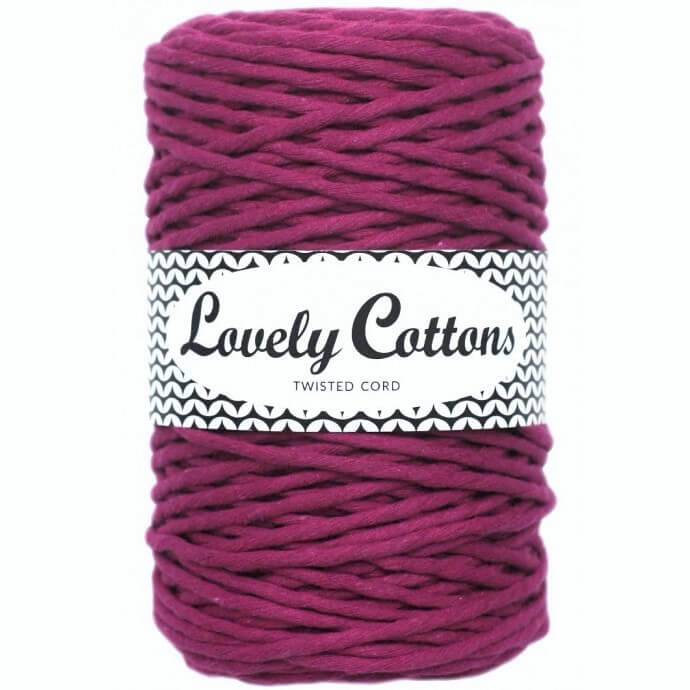 Recycled Cotton Twisted 3mm Cord dark rose