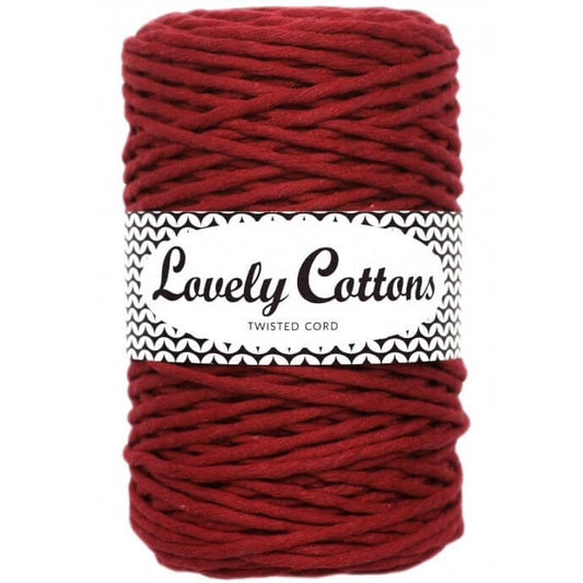 Recycled Cotton Twisted 3mm Cord red wine