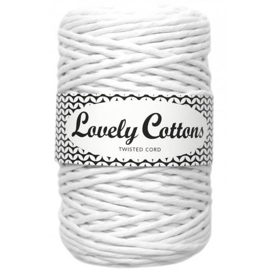 Recycled Cotton Twisted 3mm Cord white