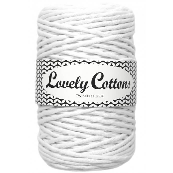 Recycled Cotton Twisted 3mm Cord white