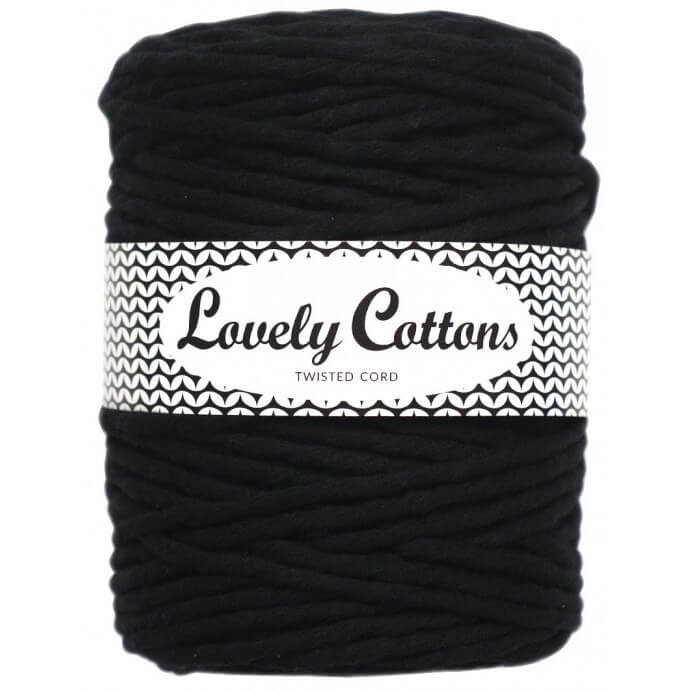 Recycled Cotton Twisted 5mm Cord black