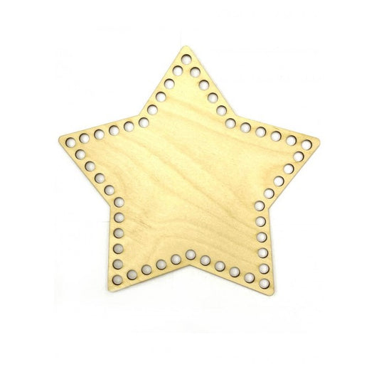 plywood crochet base star 21cm