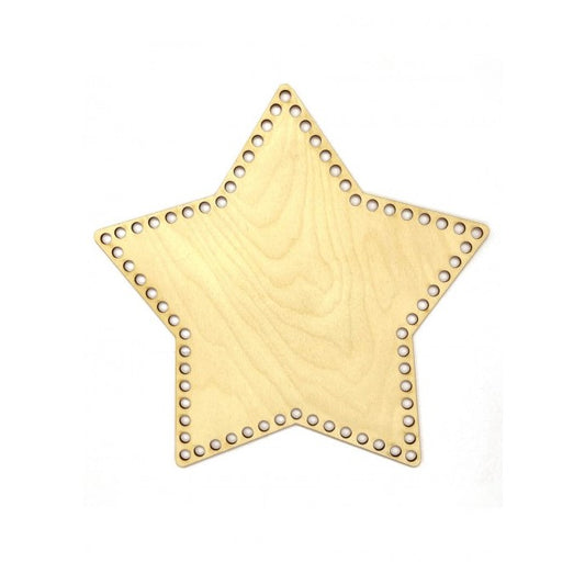 plywood crochet base star 30cm